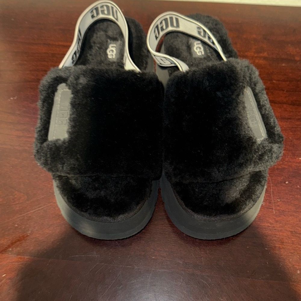 UGG women’s Black Fluffy Sandals